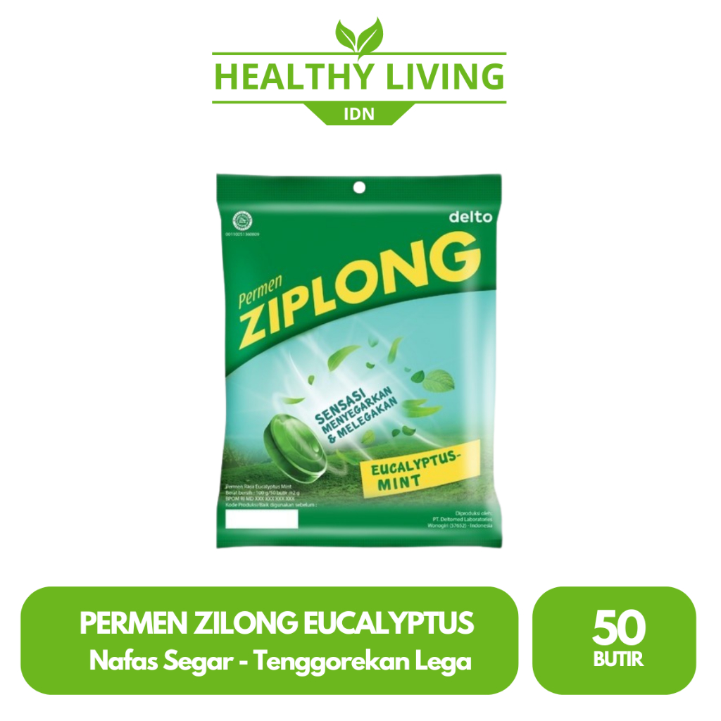 

Ziplong Eucalyptus Permen Mint Bag isi 50 Butir - Segarkan Napas & Legakan Tenggorokan Candy Jeruk Kering