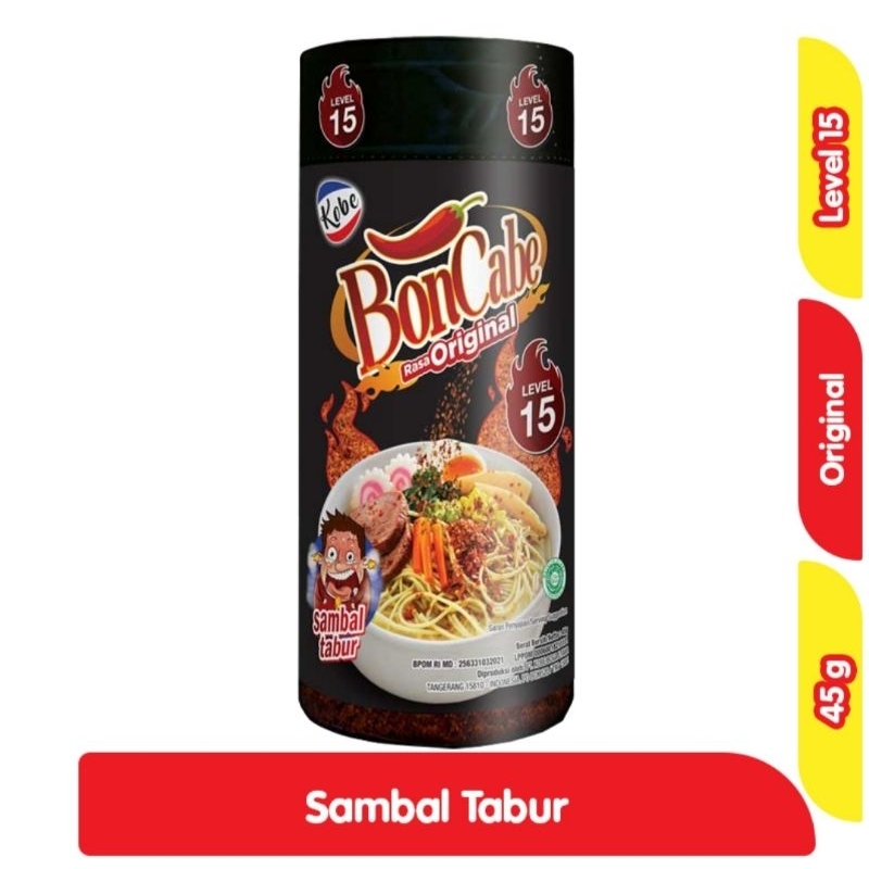 

Kobe BonCabe Sambal Tabur Original Level 15 botol 45gr