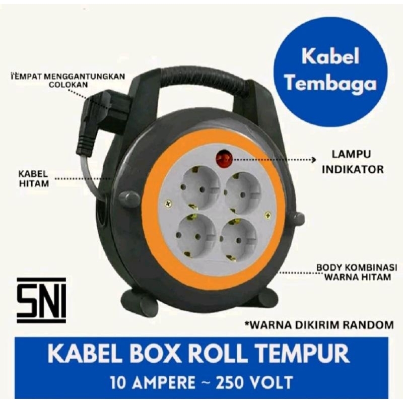 roll kabel box cable 10 meter colokan listrik kabel panjang 10m