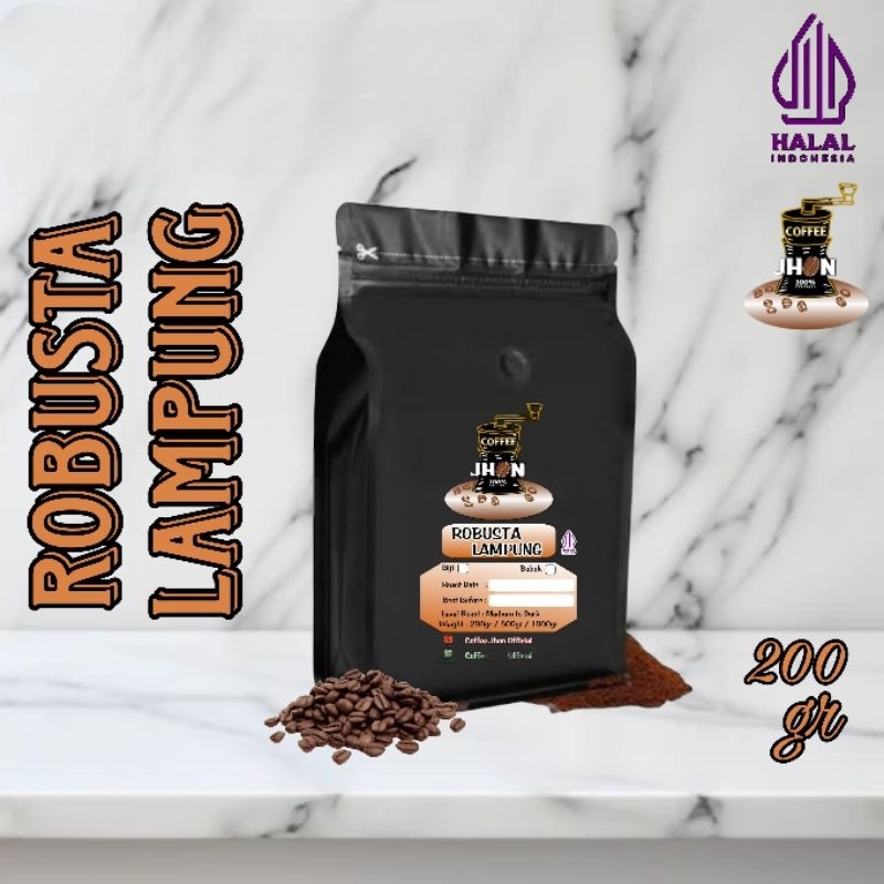 

Kopi Robusta Lampung Biji atau Bubuk Kemasan 200 gr