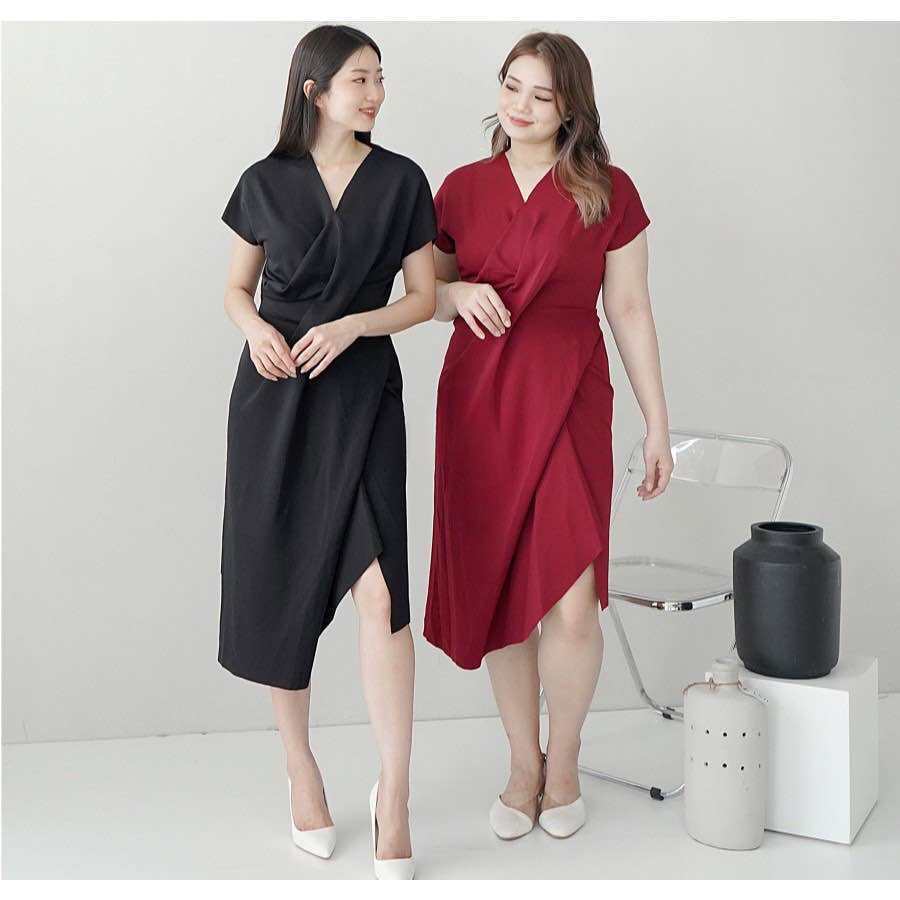 Dress Span Scuba Sanny Dress Kondangan Pesta Viral Outfit Terbaru Berkualitas Wanita Remaja Dewasa