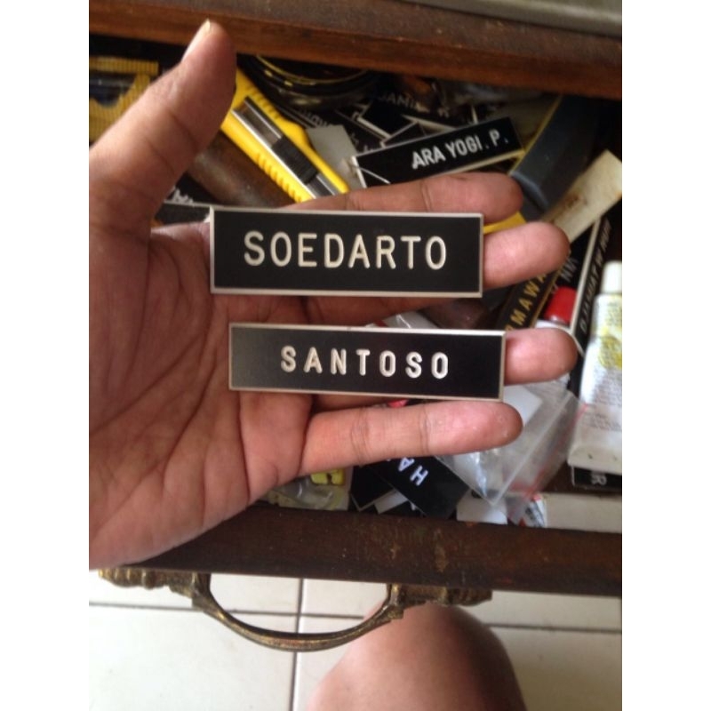 

Name tag font tebal nama dada persit pns TNI