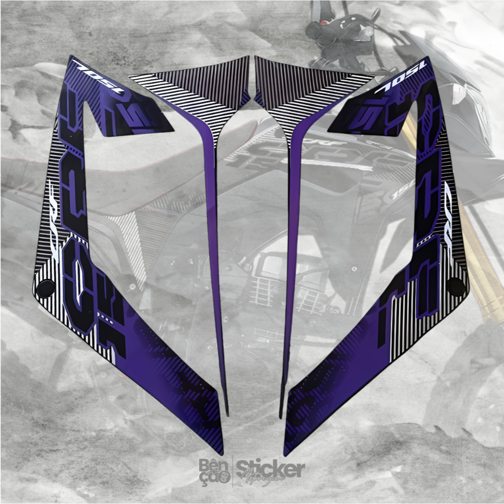 Striping  Motor honda CRF 150L 2019 2020 2021 2022 Full set Hitam Ungu body standar berkualitas | Be