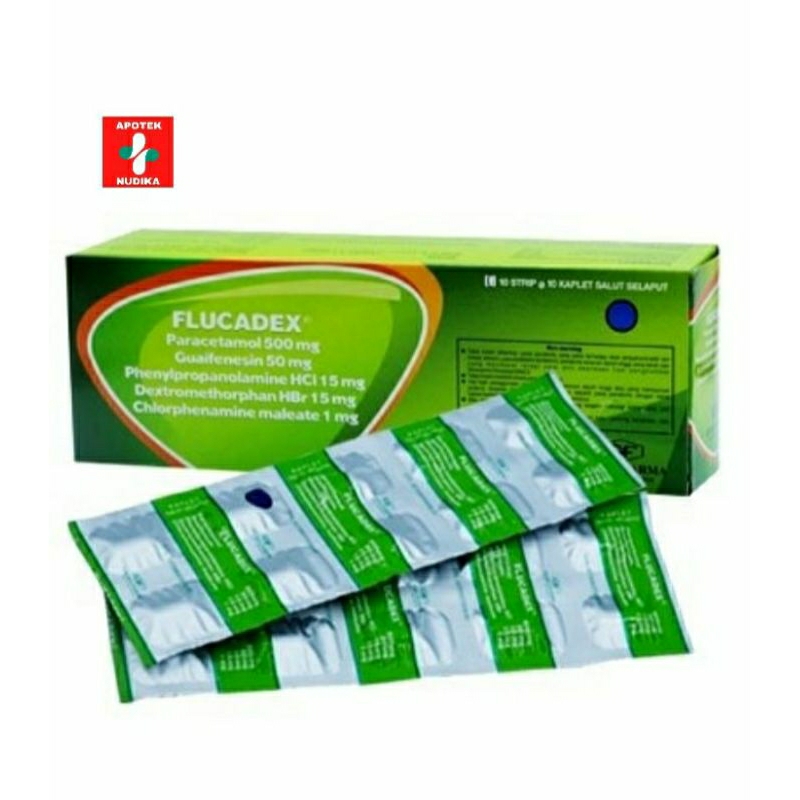 FLUCADEX TABLET STRIP ISI 10 TABLET, mengobati batuk pilek, batuk kering maupung berdahak, flu, dema