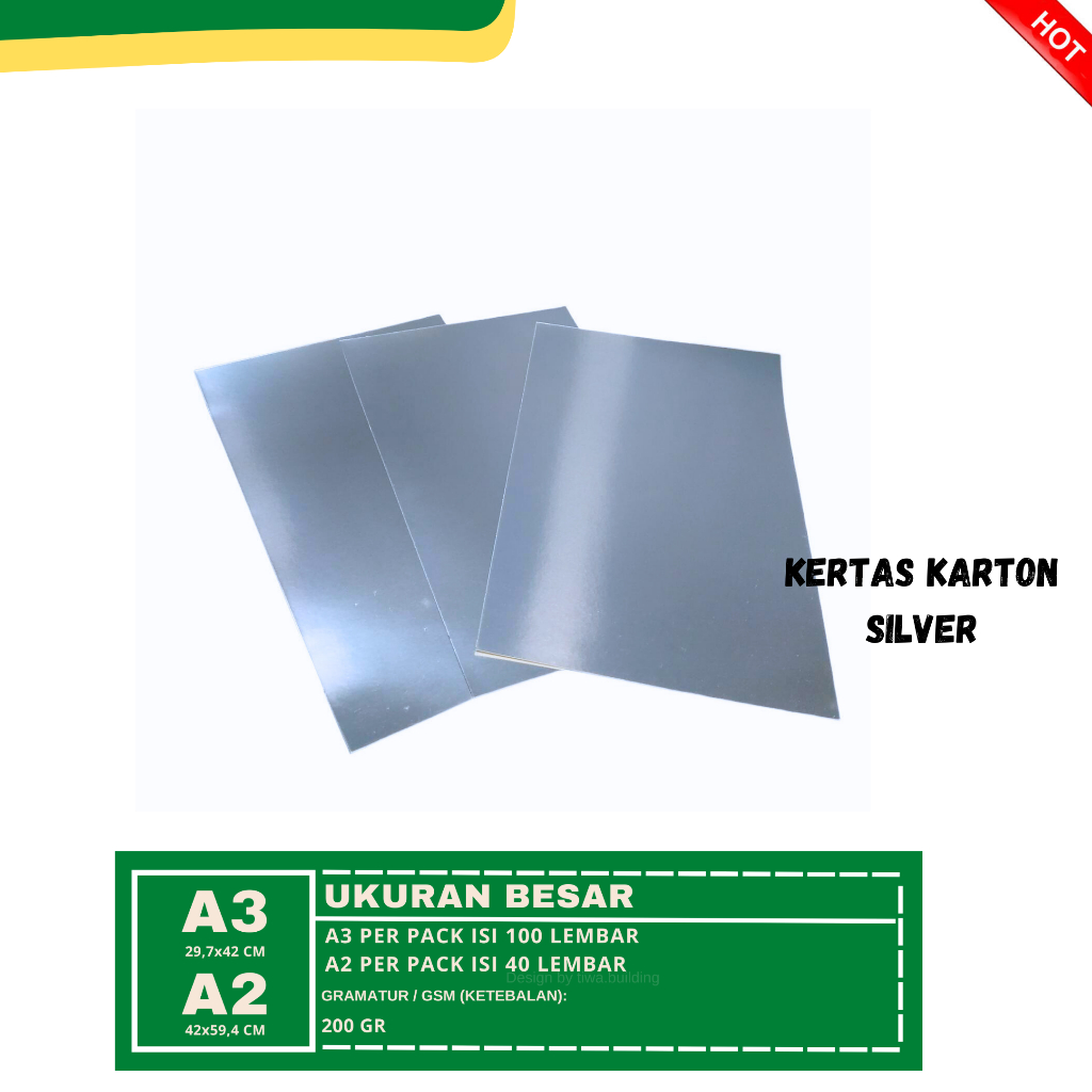 

KERTAS KARTON SILVER A3&A2 PERPACK ISI 100&40LEMBAR
