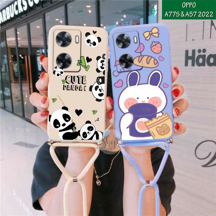 Softcase Motif + tali  Oppo A57 2022 Oppo A77S 2022 Case Oppo A57 2022 Case Oppo A77S 2022 Case Oppo