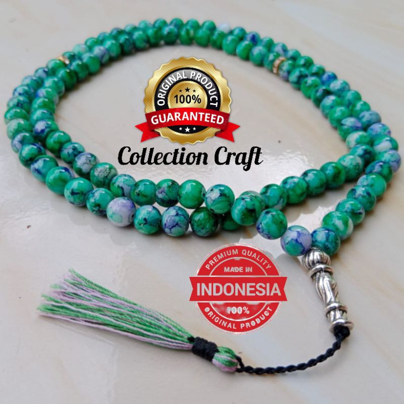✅TASBIH BATU GIOK ACEH BURMA BIRU ASLI 8MM 99 BUTIR ORIGINAL