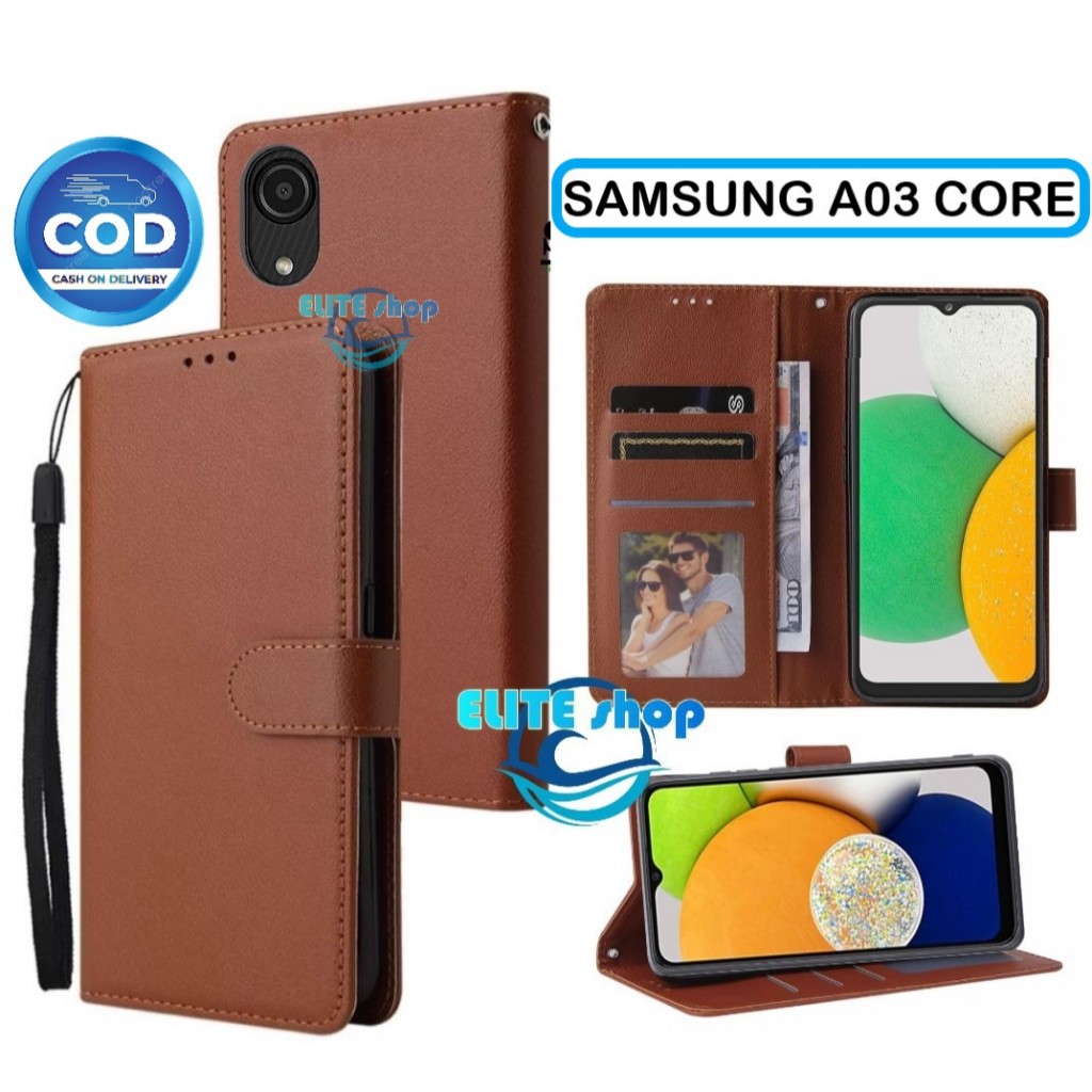 Flip Case SAMSUNG A03 CORE Case Wallet Kulit Casing Dompet Case Wallet Leather Flip Case SAMSUNG A03