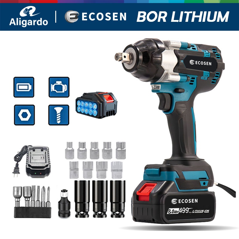 MAKITA 199VF Brushless Mesin bor Impact baterai Cordless Impact Wrench 2baterai impek baterai torsi 