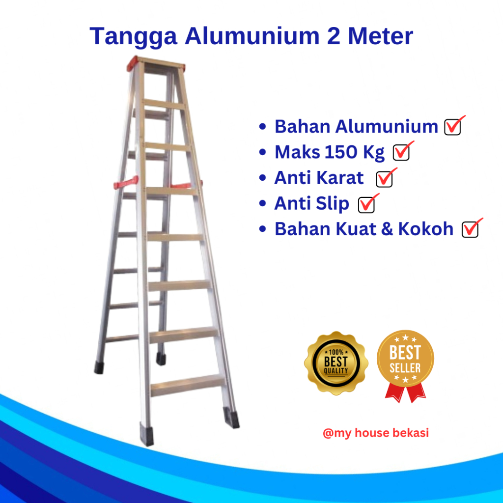 TANGGA LIPAT ALUMUNIUM  / TANGGA LIPAT 2 METER / TANGGA BAHAN ALUMUNIUM / TANGGA ALUMUNIUM TERMURAH