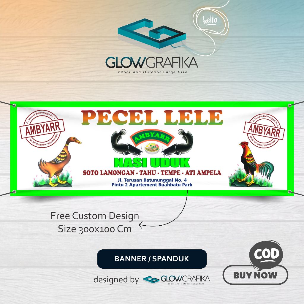 Cetak Spanduk Banner Pecel Lele Nasi Uduk