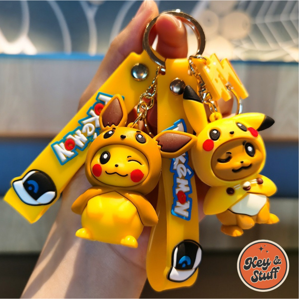 Gantungan Kunci Desain Kartun Anime Pokemon Pikachu Untuk Tas Sekolah / Gantungan Kunci Mobil Motor 