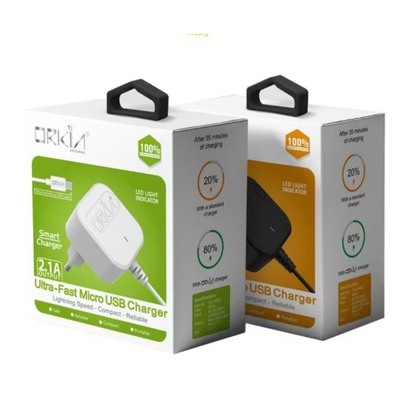 Charger Micro 2.1A ORKIA kotak termurah