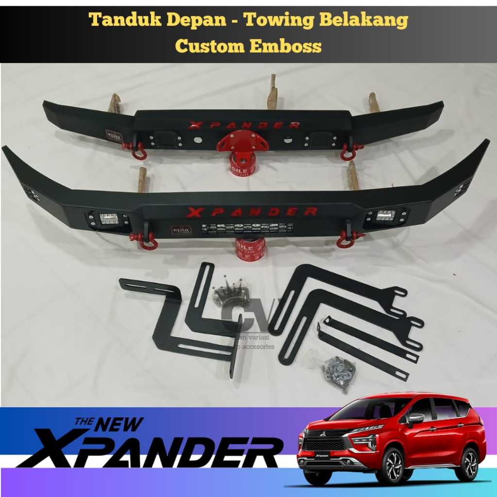 Paket Tanduk Depan Towing Belakang Xpander Custom Emboss 2017 - 2022