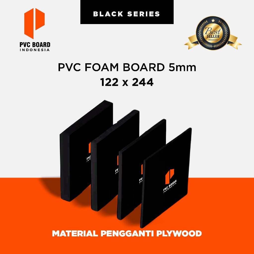 PVC Board Lembaran 5mm Hitam Ukuran 122x244cm | PVC Foam Board