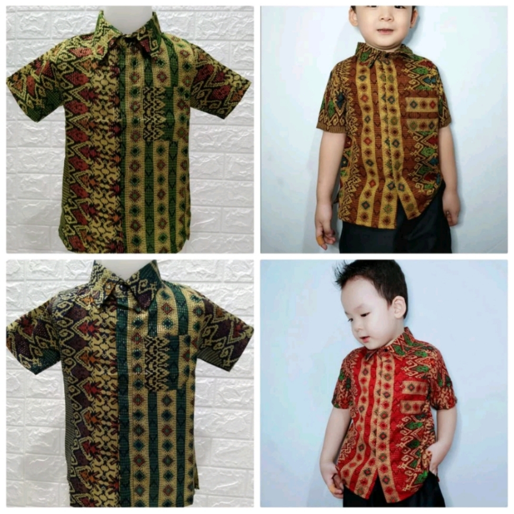 JLshop KEMEJA BATIK SONGKET PRADA FOIL ANAK LAKI LAKI MODEL KLEP INTIP 2-4