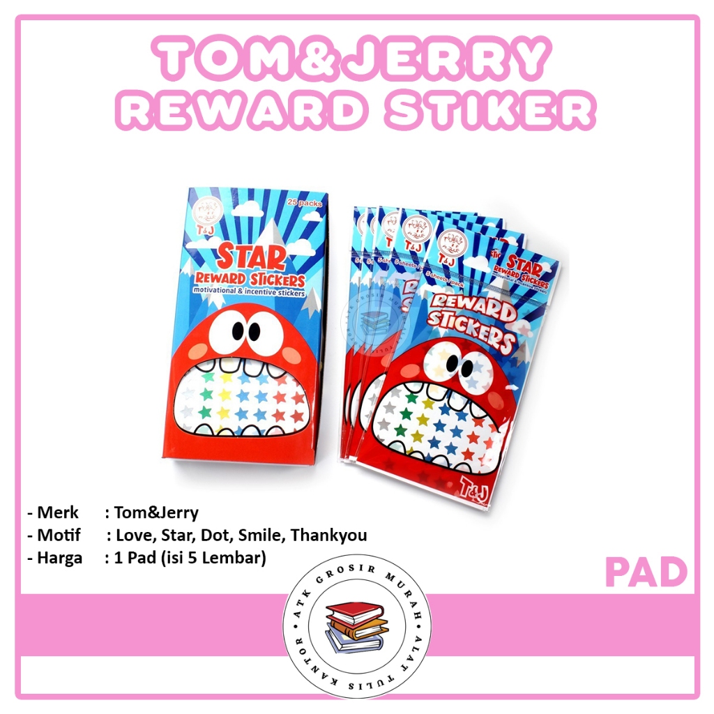 

TOM & JERRY - Star Reward Sticker Motivasi Warna - Pad