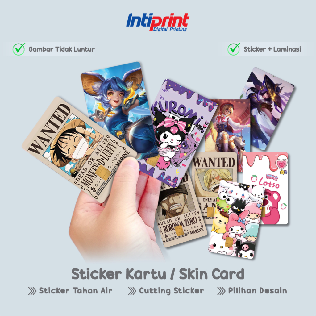 

Stiker Kartu Atm / Emoney / Flazz / Brizzi / Sticker Skin Card / Sticker Kartu BCA BRI Tap Cash