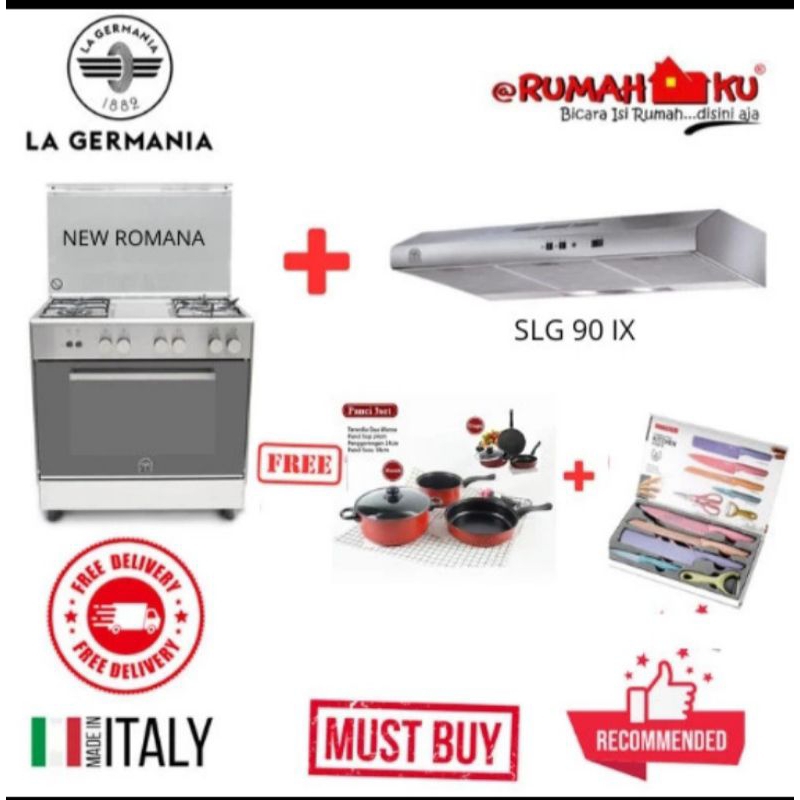 KOMPOR FREESTANDING LA GERMANIA NEW ROMANA TU84C31DX18 ( 80CM )