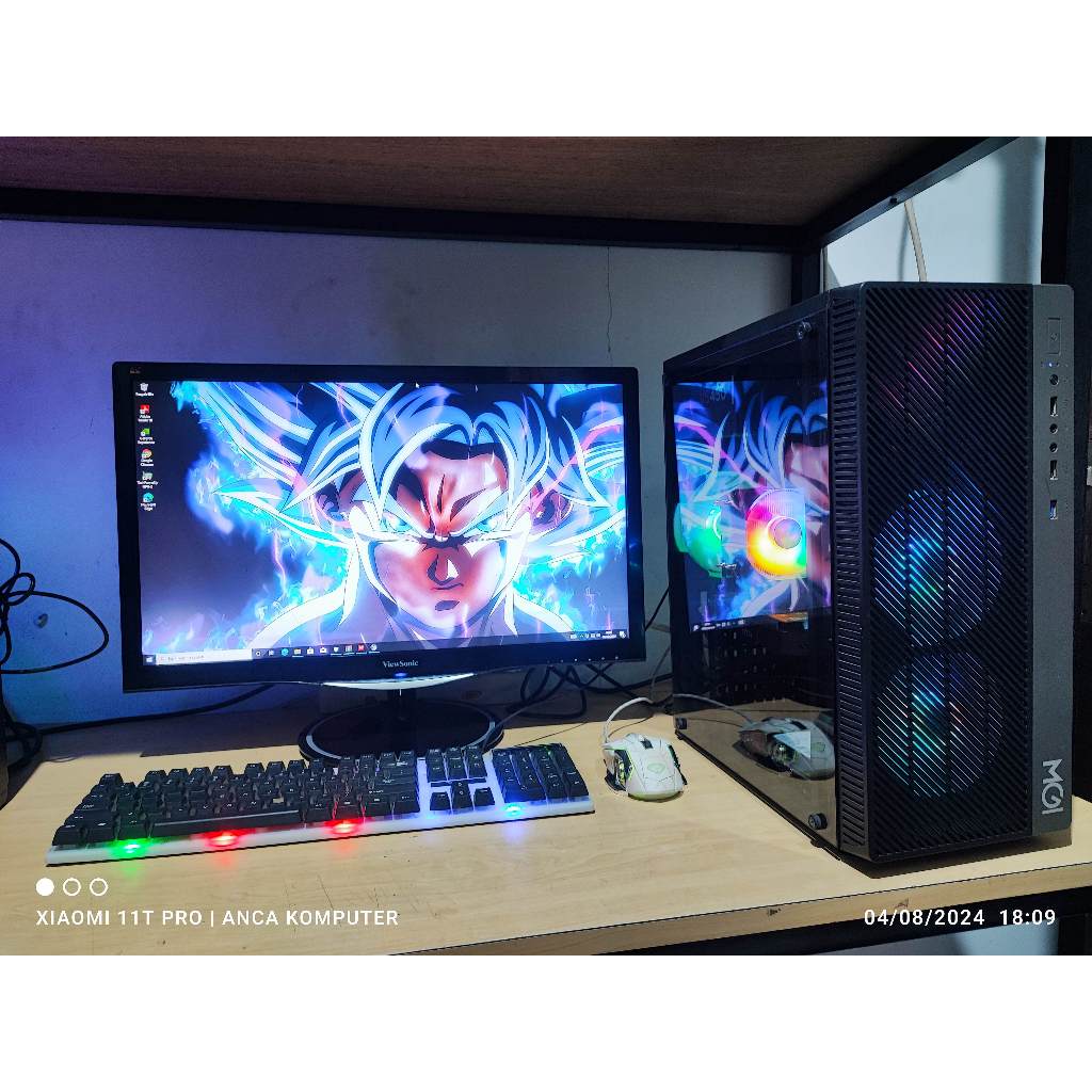 PC GAMING fulset Core i5 6400 feat MSI GTX 1050 Ti MONITOR viewsonic 24" INCH