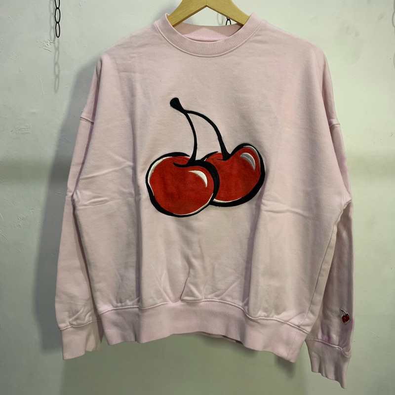 [PRELOVED] Kirsh Big Cherry Sweatshirt Pink