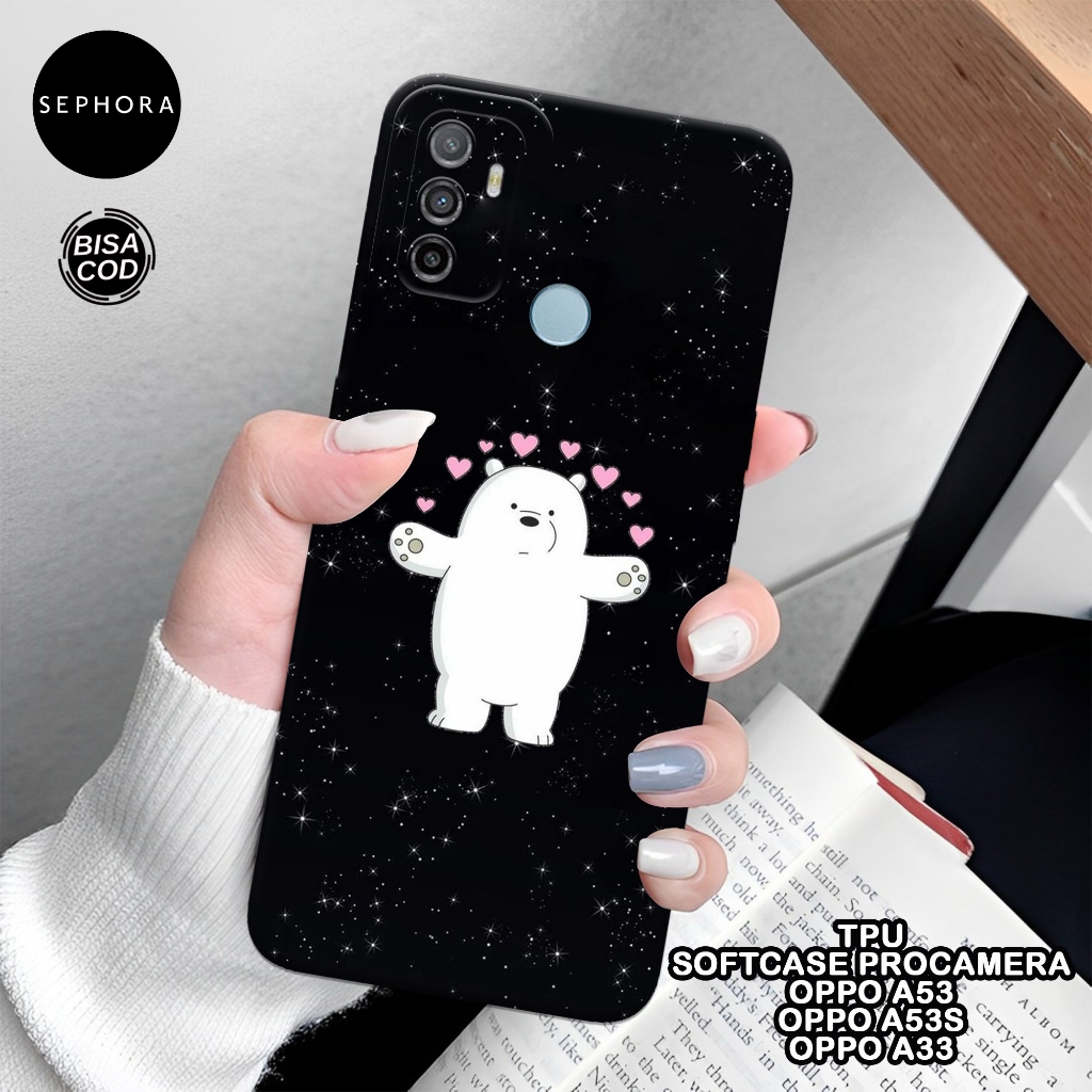 Softcase OPPO A53/A53s/A33 Terbaru - Fashion Case Bear - Case OPPO A53/A53s/A33 - Case Pro Camera - 