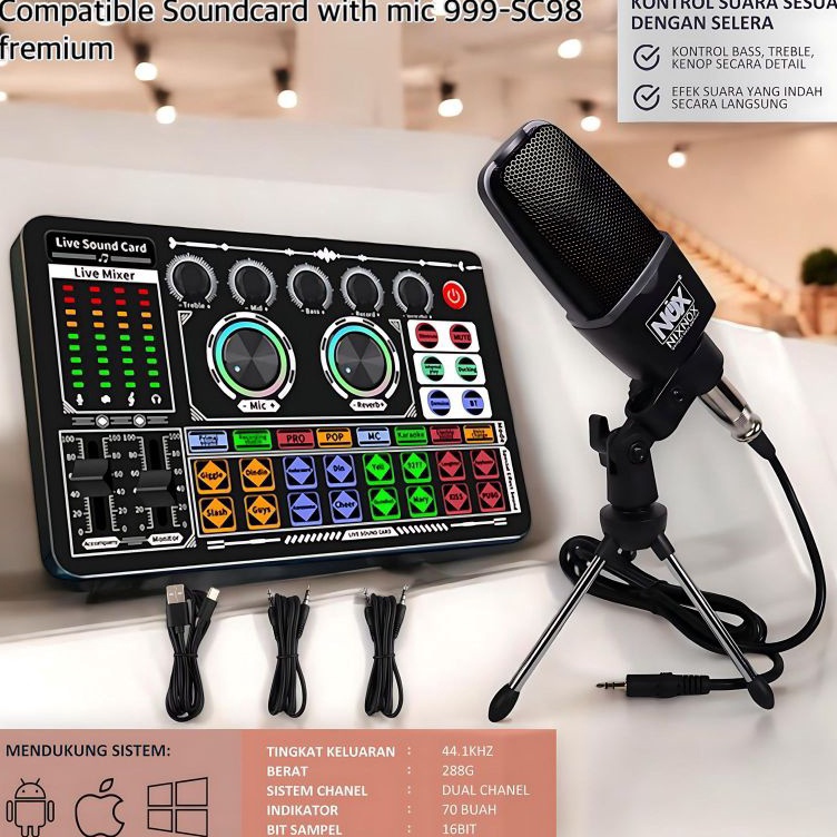 SoundCard F999 V8 V8S Bluetooth Audio Mixer untuk Live Broadcast KODE X5P4