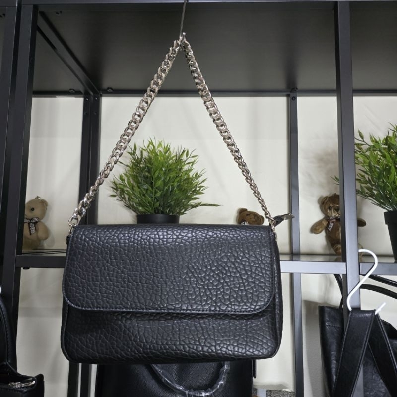 #1919 tas selempang 2 tali kulit sintetis tas wanita