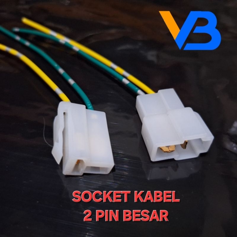 Soket Kabel 2 pin Besar Socket 2 Pin Besar