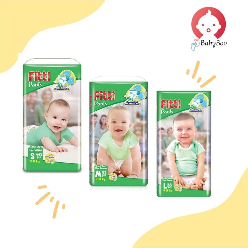 Pampers Fitti Pants Popok Celana S40 M32  L28  XL26
