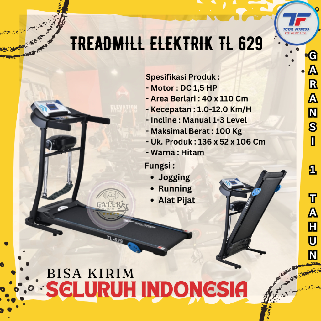 Treadmill Electric Multifungsi TL629