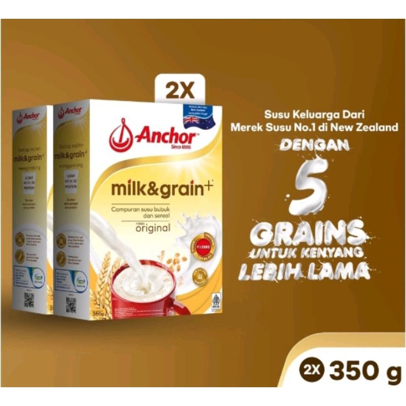 

Anchor MILK&GRAIN 350GR.BELI 1 GRATIS 1.SUSU SEREAL TERBAIK DENGAN EXTRA FIVEBRE DAN NUTRISI TERLENGKAP.