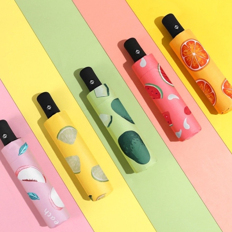 SUPERMARKET Payung Lipat Motif Buah Payung Lipat Lucu Payung Lipat Anti Sinar Uv Payung Lipat Murah 