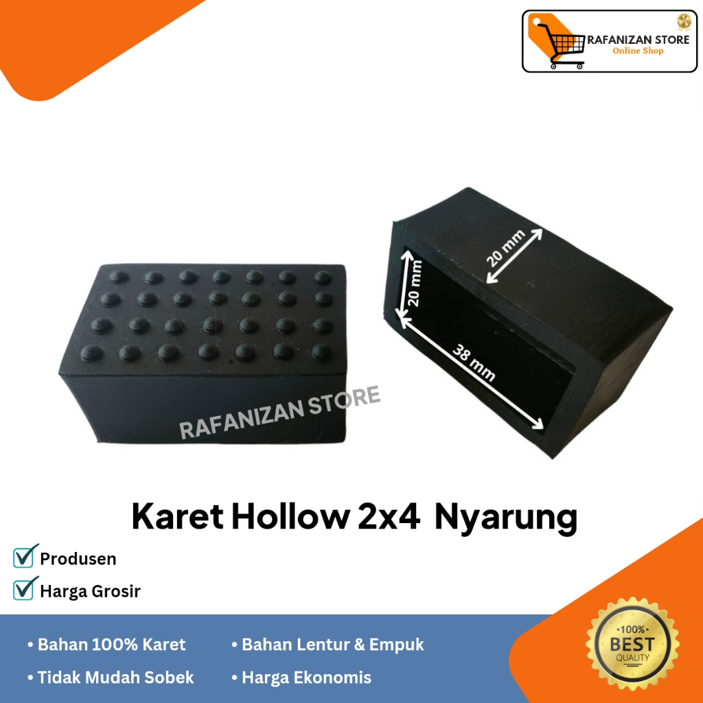 Karet Kaki Hollow 2x4 Nyarung Bintik Karet Kaki Kursi Meja Holo