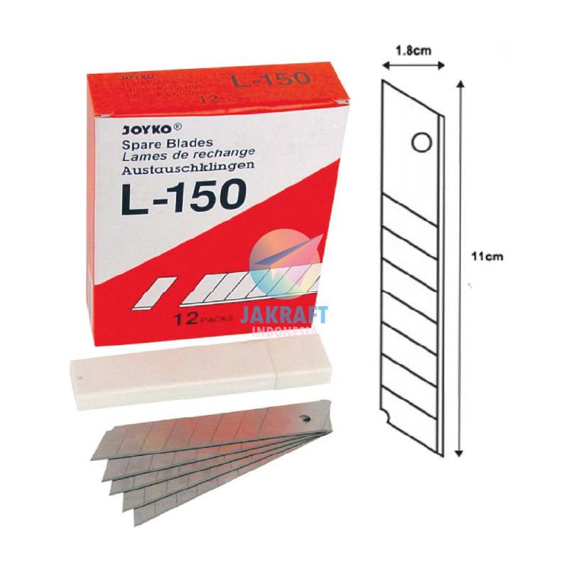 

(60 Pcs) GROSIR JOYKO Cutter Blade L-150 Pisau Refill Segala Macam Cutter Besar Seperti JOYKO L-500 | PACK
