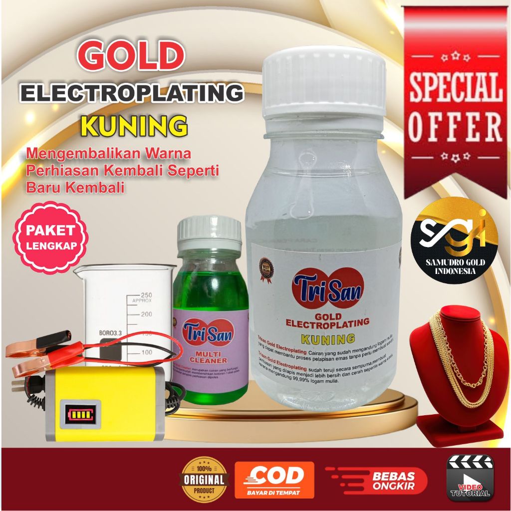 Air Sepuh Gold Electroplating Kuning Paket Full Sepuhan Perhiasan Emas Perak