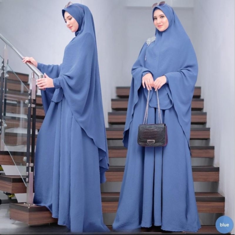 Gamis set Jilbab syar'i Fatimah Gamis Polos Premium