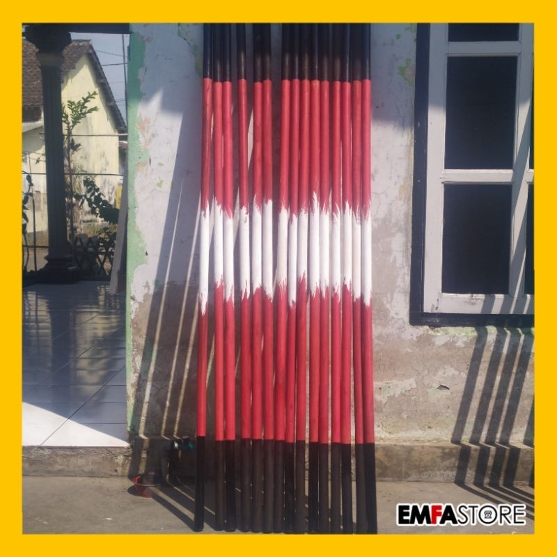 

Tongkat Pramuka Hitam Merah Gradasi Putih Premium | Satuan/Grosir