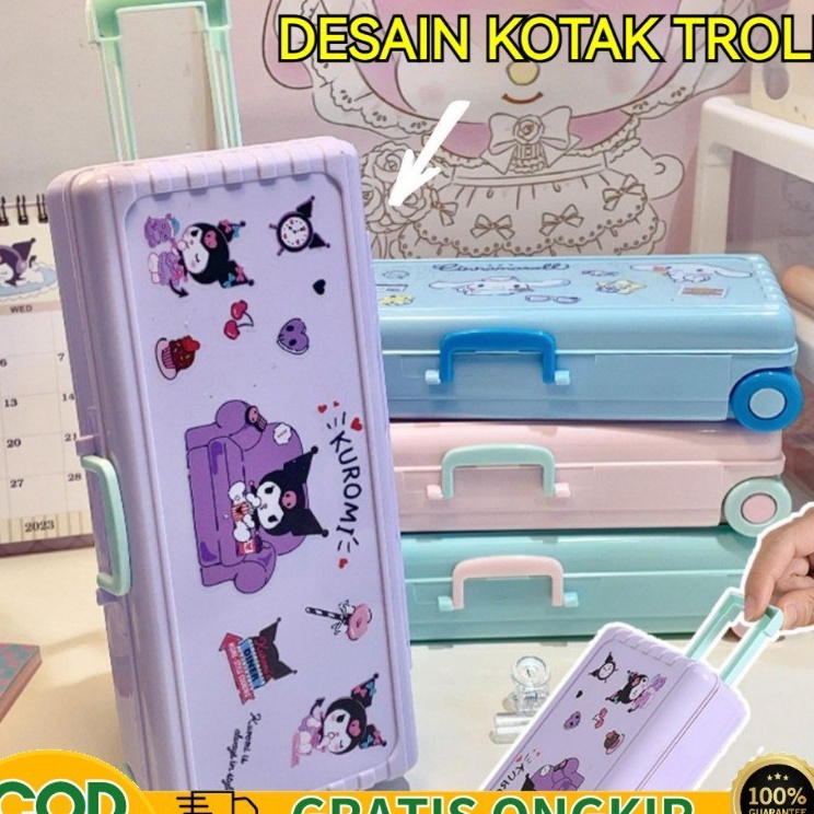 

New Deal CODSanrio DIY Kotak Alat Tulis Bentuk Bagasi Kreatif Portabel Kapasitas Besar Cute Girl Heart 3D Pencil Bag