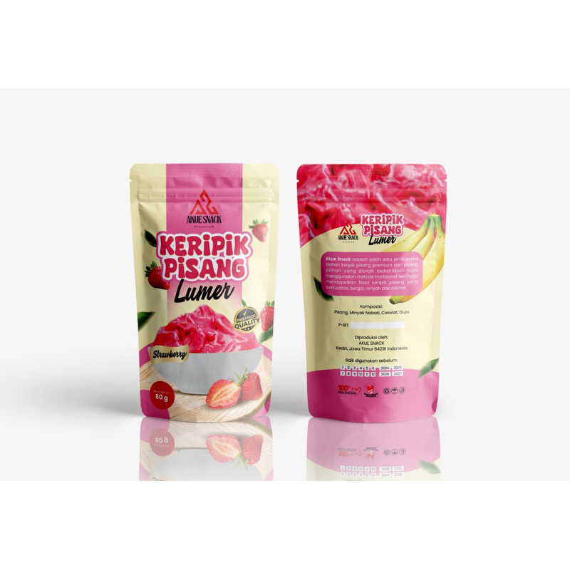 

KERIPIK PISANG LUMER BY AKUE SNACK [80gram] RASA STRAWBERRY