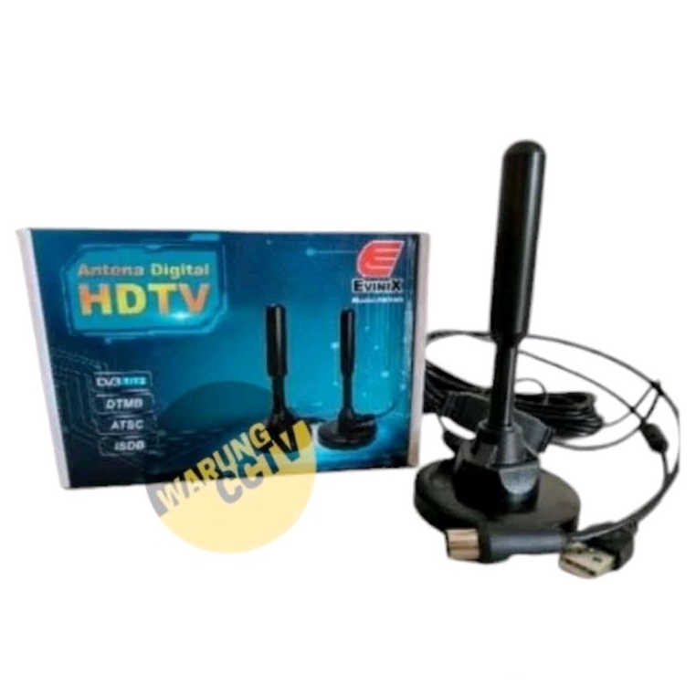 ANTENA TV DIGITAL EVINIX ANT 01 indoor plus kabel 8 meter plus boster penguat signal antenna set top