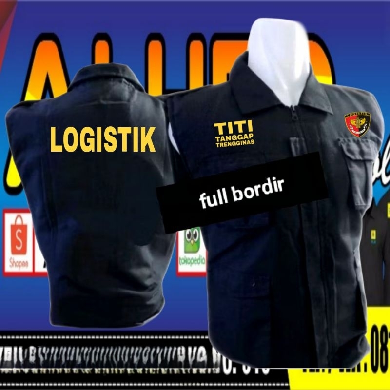rompi BORDIR logistik rompi logistik polri vest logistik polri rompi kerja LOGISTIK POLRI