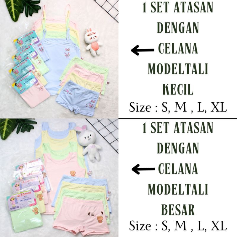tanktop celana set untuk anak perempuan 1 -12 tahun