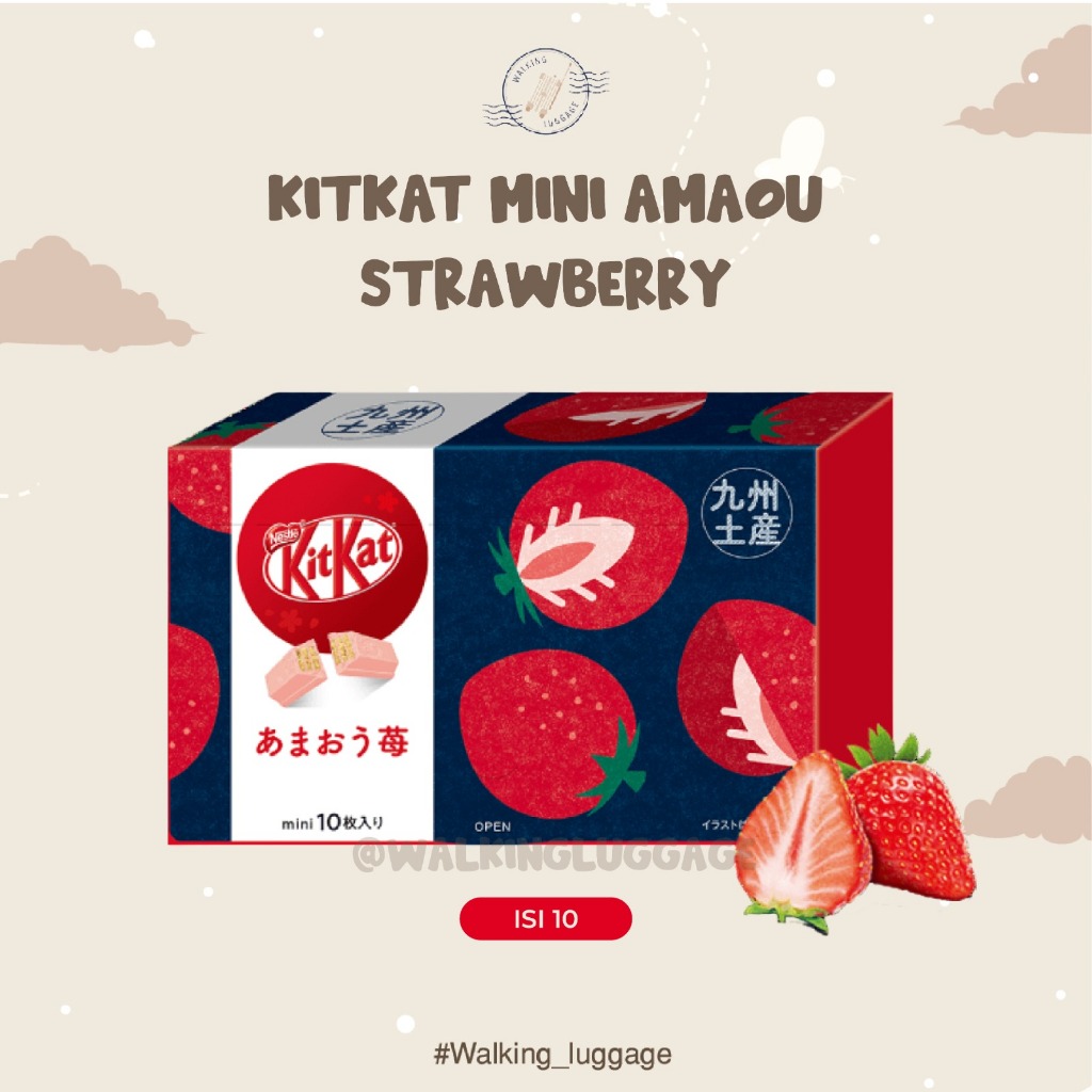 

KitKat Mini Uji Hojicha | KitKat Mini Amaou Strawberry | Snack Jepang