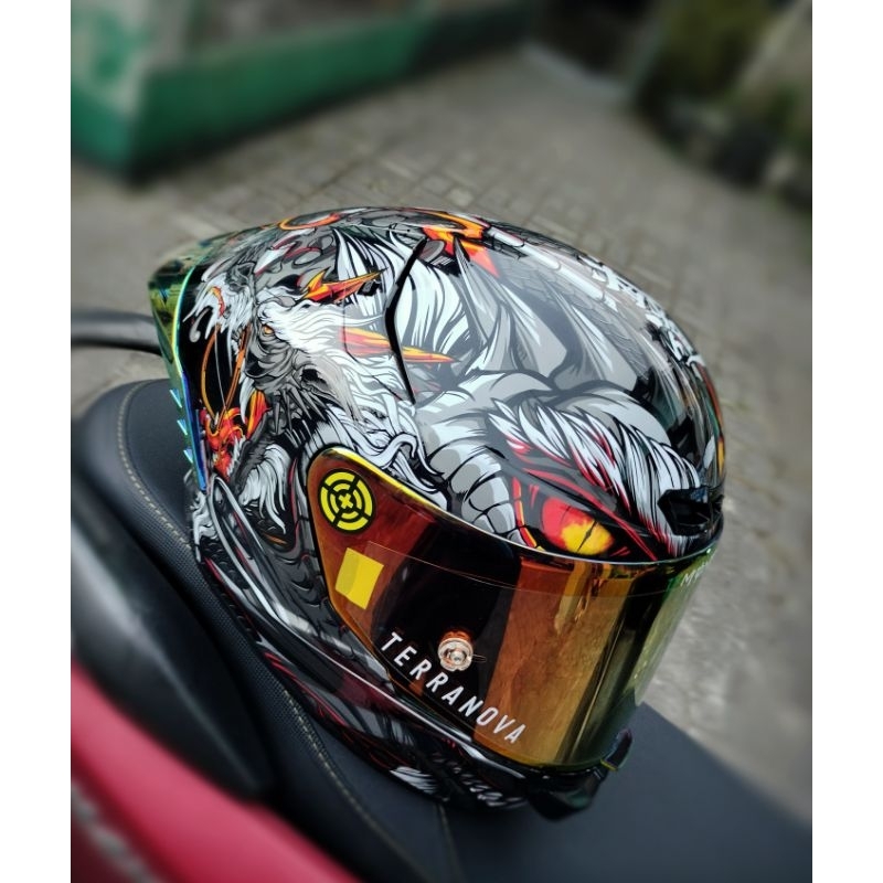 helm kyt tt course repaint livery dragon