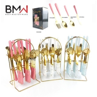 Sendok Garpu Set Marble / Cutleries Set / Alat Makan Set Marble