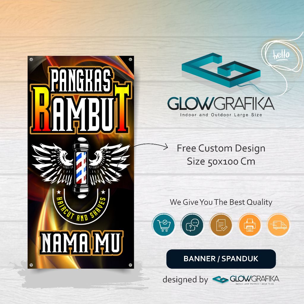 Cetak Spanduk Banner Pangkas Rambut Keren