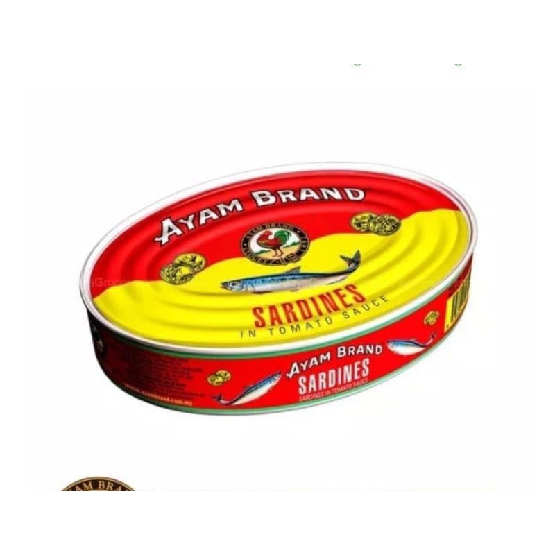 

IKAN SARDEN AYAM BRAND 215gr SARDINES IN TOMATO SAUCE KALENG 100% ORI MALAYSIA