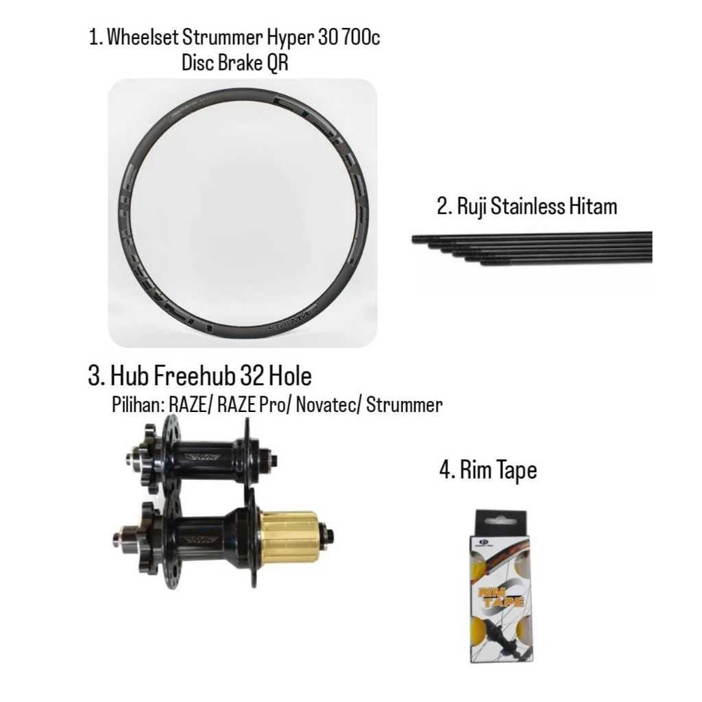 WHEELSET STRUMMER HYPER 30 700C 32HOLE QR