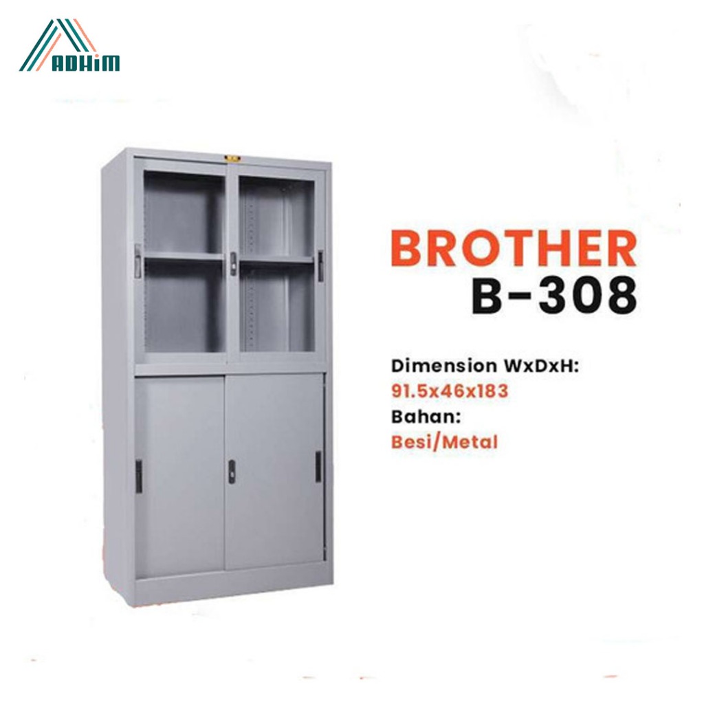 Brother Almari Tinggi B-308 Pintu Sliding Kombinasi (Office Equipment)